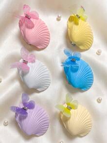 3/6/12pcs/Set 3D Shell Butterfly Hair Clips, Sweet Hair Accessories - Suitable For Girls And Women, Perfect For Daily Wear, Travel, Vacation And Dates - Multicolor - View 7