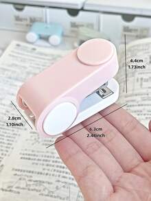 Macaron Mini Stapler Set, Portable Small Stapler For Students, Handheld Paper Binding Manual Stapler For Homework Exam Papers, Stationery Supplies - Multi Colors - View 2
