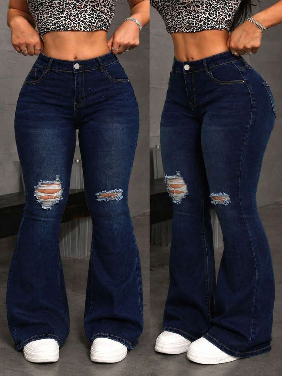 Plus Size Jeans - Dark Blue - View 1