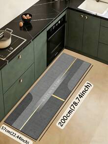 1pc Luxury Line Pattern Kitchen Mat, 3.5mm Soft Rubber Material, Absorbent And Easy To Clean, Suitable For Hallway, Bathroom, Living Room, Outdoor Door Mat And Toilet, All Year Round, Suitable For Various Holidays - Multicolor - View 13