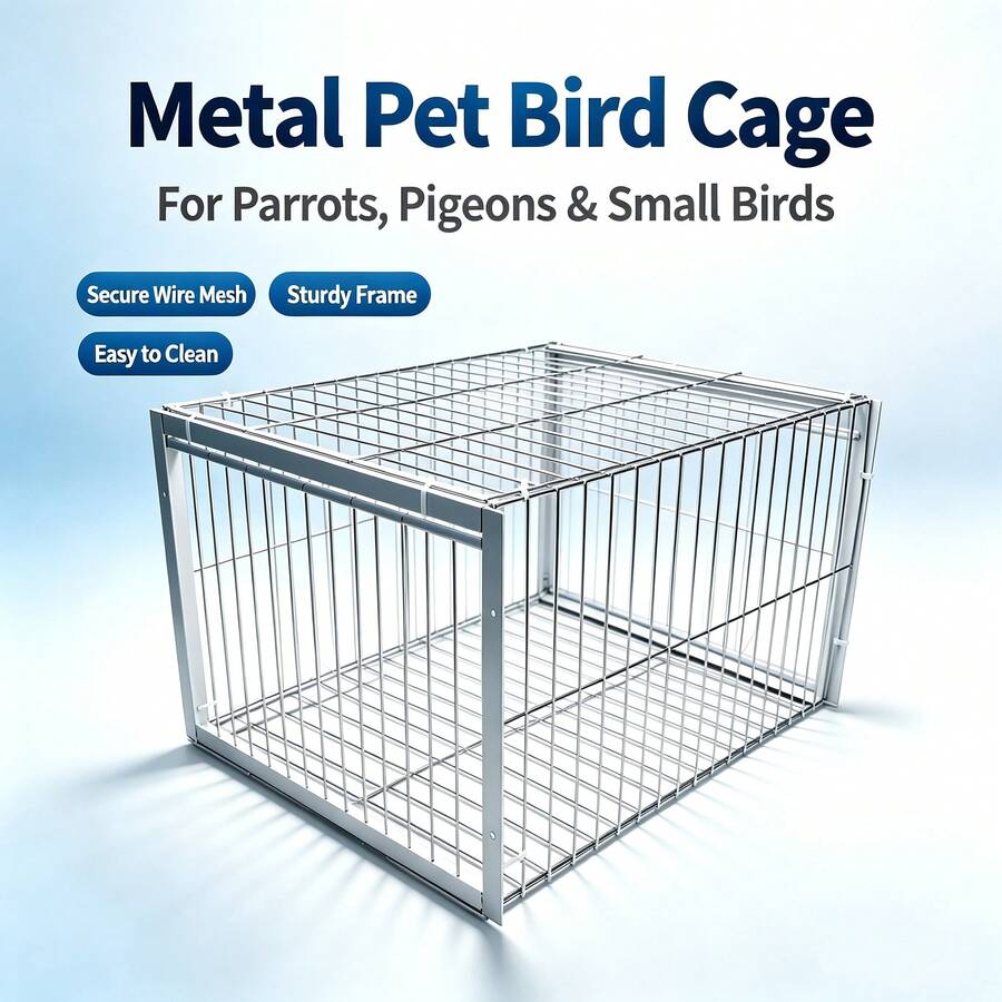 1pc Heavy Duty Alloy Pigeon Cage, With Automatic Closing Door, Locking System, Durable Iron Metal Structure, Sturdy Rectangular Bird Cage, Pigeon Cage, Parrot Cage, With Ventilation, Suitable For Pigeons, Parrots And Other Birds For Indoor And Outdoor Use, Easy To Clean Design - 40*30*26 Two Imported - View 1