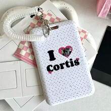 1pc CO/RTIS Boyband Member Fan Customized Card Holder, Black & White Polka Dot Sliding Cover ID/Card Protector Case, Suitable For Student ID, Transit, Access Cards, Fan Gift, Scratch-Resistant Plastic Card Wallet - Multicolor - View 6