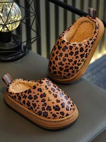 2026 Autumn/Winter New Girls' Plush Thickened Indoor Slippers, Fashionable Sweet Fuzzy House Shoes - Khaki - View 7