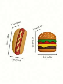 5pcs Cartoon Hamburger Hot Dog Strawberry Charging Cable Protector Compatible With Apple, Anti-Breakage Cable Protector Design, Fun Gift For Phone Data Cable - Multicolor - View 6