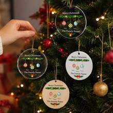 Custom Family Christmas Ball Ornament, Personalized 2-5 Names Christmas Tree Hanging Decor, Festive Colorful Bauble Style, Customized Family Keepsake, Customizable Name Ornament, Christmas Home Decor, Christmas Gift 2026, Christmas Decorations - Multicolor - View 6