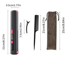 2-In-1 Hair Curler & Straightener, Wireless Mini Curling Iron, 7 Temperature Settings, Ceramic Travel Hair Styler, USB Rechargeable Hair Styling Tool, Suitable For Home, Travel And Hair Salon, Ideal Gift For Friends And Family On Holidays, Also Perfect As Valentine's Day Gift - A - View 14