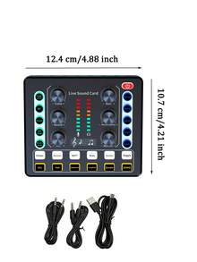 Portable Live Streaming Sound Card Audio Mixer With DJ Effects And Voice Changer, USB Plug And Play, Compatible With PC And Laptop, Suitable For Live Streaming, Podcasting And Gaming - View 11