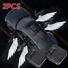 2Pcs Angel Wing Car Ambient Light, Give Your Car Wings, Install And Use Immediately Car Door Projection Light, Angel Wing Love Magic Array Smart Sensor Light, No Wiring Required, Welcome Light When Opening The Door - A - View 10