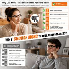 Fashion AI Smart Glasses, Supports 100+ Languages Voice Translation, 800W Camera, Vlog Recording, Bluetooth Calls, Music And Voice Recording, Modern Half-Frame Design, Unique Gift For Christmas, Birthday And Special Occasions - View 6