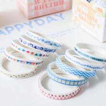 100 Rolls Boxed Slim Washi Tape Set, Fresh Floral Plaid & Text Patterns, Easy Tear & Stick, Scrapbook Border Decoration Material, DIY Collage Stickers, Multi-Color Artistic Decorative Tape - A - View 11