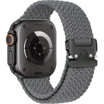Woven Single Loop Band With Parachute Buckle For Apple Watch - Elastic Nylon Sports Band Compatible With I-Watch Series Ultra/11/10/9/8/7/6/5/4/3/2/1 SE - Sizes 49mm 46mm 45mm 44mm 42mm 41mm 40mm 38mm - Lightweight, Comfortable And Snug Fit, Suitable For Fitness, Outdoor, Daily Wear - Unisex Design