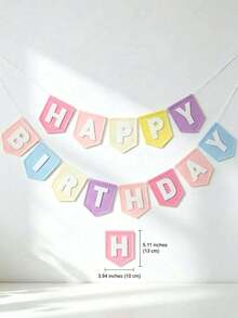 3/2/1 Set Macaron Color Felt Birthday Bunting Banner, Girls Party Triangle Flag Garland, Suitable For Classroom And Nursery Decoration - Macaron Color - View 6