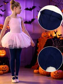 1pc Solid Color Fashion Kids Dance Tights, Girls Dance Practice Tights, Velvet Stockings, Suitable For All Seasons, Halloween, Multi-Color Options - Multicolor - View 5