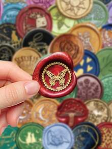 50pcs Wax Seal Stickers For Scrapbooking, Journaling, Planner, Notebook, Luggage, Manual, Guitar, Skateboard, Envelope, Postcard - Multicolor - View 6
