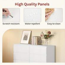1 pz.Unità di cassetti portaoggetti, mobile con 4 cassetti, organizer multifunzionale, utilizzabile come tavolino da sa, comodino, per camera da letto, soggiorno, corridoio, contenitore per la casa, bianco, anti-ribaltamento - Bianco - Visualizzare 6