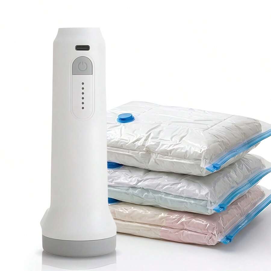 Electric Vacuum Pump USB Rechargeable Wireless Air Pump Portable Travel Clothing Bedding Storage Vacuum Compression Bag Pump Essential Home Tool