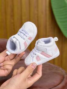 Infant Girls' Sports Shoes, Soft Comfortable Fashionable Walking Shoes, Suitable For Spring, Autumn, Winter, Home And Daily Use, 0-1 Years Old - Pink - View 1