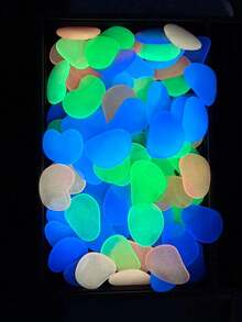Large Flat Glow-In-The-Dark Colorful Rocks, Suitable For Garden, Path And Yard Outdoor Decoration, Landscape, Christmas Party DIY Decoration, Aquarium, Fish Tank, Outdoor And Indoor Use, Suitable For Garden Lawn, Yard, Home Outdoor Path, Hallway And Aquarium Decoration. Glow-In-The-Dark Stones Are Perfect For Fish Tank, Path, Flower Bed, Potted Plants, Driveway DIY Design, Home Decor And Christmas Decoration (Random Color And Style) - Multicolor - View 3
