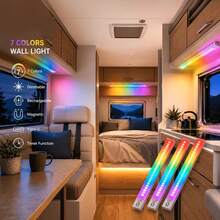 1pc RGB Motion Sensor LED Light Strip, Magnetic Rechargeable Under Cabinet Light, Wireless Adhesive Dimmable Night Light, USB Charging, Suitable For RV Interior Lighting, Camping Car, Trailer, Motorhome, Van, Closet, Kitchen, Shelf - RGB - View 5