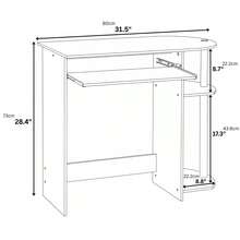 WALPLUS Computer Desk Easy Assembly Compact Composite Wood PVC Tubes 80.01x73.03x40.01cm Light Cherry Home Office - Black - View 7