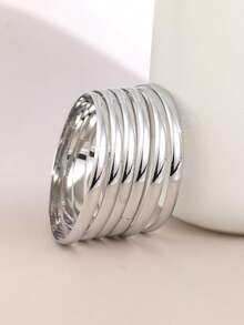 6pcs Bling Bling Exquisite Shiny Unique Design Minimalist Elegant Bestselling Stackable Bangle Bracelets - Multicolor - View 2