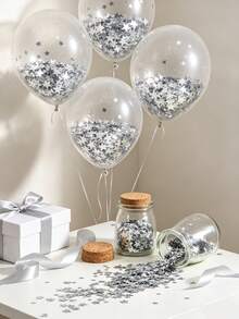 1pack Golden/Silver Star Glitter Confetti For Birthday Party Table Decorations, Christmas/Thanksgiving Table Settings, Wedding Engagement Photo Props, DIY Craft Fillers For Holiday Crafts, And Glitter For Holiday Gift Boxes - Five-pointed Star - View 2