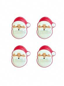 2/4/6/8/10/20 Pcs Cute Santa‑Shaped Makeup Puff For Christmas. Soft Fluffy Sponge, Wet & Dry Dual‑Use. Delivers Even Foundation Coverage, Lightweight And Easy To Rinse. Perfect For Daily Makeup Application And Holiday‑Themed Beauty Gift. - Red - View 7