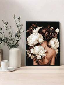 DIY Paint By Numbers Set - A Woman Surrounded By Flowers Unframe DIY Canvas Art, Perfect Home Decoration & Creative Gift Idea - Sets - View 3