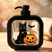 Halloween Black Cat And Pumpkin Compact Kitchen - Perfect Housewarming Gift For Dog Lovers, Spring Decor - Plastic Material, Bathroom Accessories, Cute Design, Easy-To-Use Pump, Home Decor, Halloween Gift, Christmas Gift - Multicolor - View 7