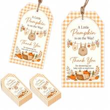48pcs Fall In Love Party Autumn Thanksgiving Gift Tags, Watercolor Maple Leaf Theme, Neutral Gift Packaging Tags, Gift Wrapping Tags - Multicolor - View 1