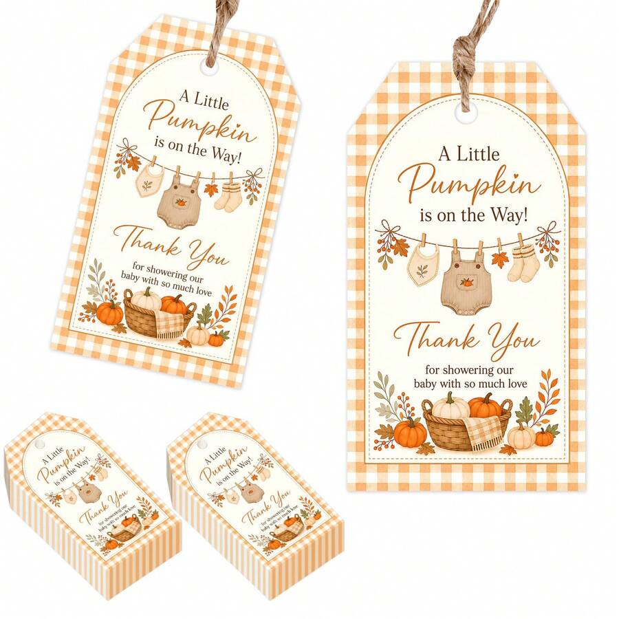 48pcs Fall In Love Party Autumn Thanksgiving Gift Tags, Watercolor Maple Leaf Theme, Neutral Gift Packaging Tags, Gift Wrapping Tags - Multicolor - View 1