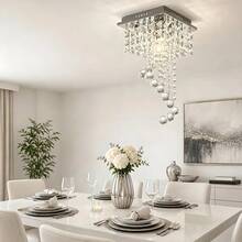 Lámparas De Techo De Cristal Modernas Con Tres Tonos De Luz, Diseño Colgante Metálico Con Bombilla Incluida, Elegantes Para Sala, Dormitorio, Estudio, Pasillo Y Otros Espacios. - Blanco - Ver 9