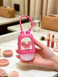 Dopamine Color Palette Refillable Squeeze Bottle - Equipped With Silicone Sleeve And Bow; Portable Mini No-Rinse Hand Sanitizer Bottle, Leak-Proof Design, Refillable (Also Suitable For Water, Lotion, Etc.); Travel Size, Vibrant Colors, Suitable For Office, Gym, Travel And Campus Use. - Multicolor - View 4
