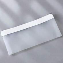 10pcs PVC Frosted Large Capacity Pencil Case Stationery Storage Bag Student Exam Pencil Pouch Minimalist Transparent Pencil Bag - A - View 6
