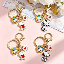 SNOOPY 2pcs Creative Cute Cartoon Metal Keychain, Personalized Cartoon Peripheral, Couple Backpack Decoration Pendant, Handbag Charm - Multicolor - View 13