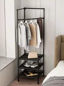 Corner Coat Rack With Shelves, 3-Tier Independent Corner Storage Rack, Multi-Functional Corner Coat Rack, Suitable For Entryway, Bedroom, Bathroom, Available In White/Black - Multicolor - View 6