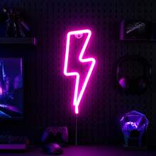 1pc LED Lightning Neon Wall Light, Small Night Light, Game Room Decor, Home Party Creative Fairy Light, Birthday Theme Scene Atmosphere Light, Living Room Bedroom Decoration - Lightning Neon Sign - View 15