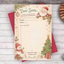 1/3 Sets Greeting Card Christmas Wish List Greeting Card With Envelope For Holiday Party And Seasonal Gift Exchange Decorative Stationery For Friends And Family Greeting Card - A - View 9