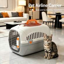 1-Pack Portable Hard Shell Cat Carrier, Secure Pet Travel Crate With Latch, Top-Opening Design And Ventilation Holes, Suitable For Kittens, Puppies, And Small Pets - Multicolor - View 5