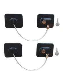 1pc/2pcs Safety Lock, High-Grade Protective Device Lock, Multi-Function Cabinet Door Lock, Window Lock, Refrigerator Lock, Suitable For Home Doors And Windows, Child Safety Lock - C - View 9