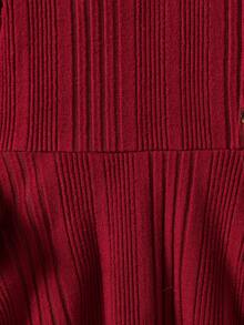 Girls' Spring/Autumn New Christmas Fashion Casual Long Sleeve Dress - Burgundy - View 6