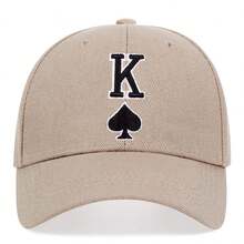 1 buah Topi Baseball Pria dengan Bordir Hati Huruf K, Perlindungan Matahari yang Dapat Diatur, Cocok untuk Perjalanan Luar Ruangan Musim Semi/Musim Gugur, Pantai, Pesta - Khaki - View 3
