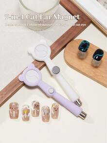BAOSHIMAN Boshiman Magnetic Nail Art Tool For Beginners, 7-In-1 Cat Ear Magnet With Multiple Suction Methods, Cat Eye Nail Art Magic Tool - Multicolor - View 2