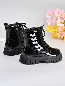 Girls' Stylish Princess Ankle Boots 2026 New Autumn Heart Bow Boots Boots For Girls - Black - View 5