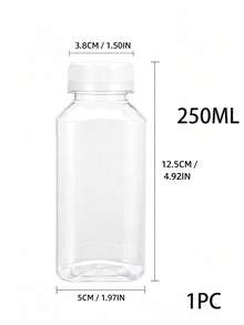 Botol Plastik Kecil dengan Tutup Ulir, Cocok untuk Cairan, Jus, Minuman Kesehatan - Botol Konsentrat Jus Jahe - Botol Mini Transparan yang Dapat Digunakan Kembali/Anti Bocor/Dapat Dibekukan, Wadah Plastik 2oz dengan Tutup - Hitam - View 12