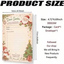 1/3 Sets Greeting Card Christmas Wish List Greeting Card With Envelope For Holiday Party And Seasonal Gift Exchange Decorative Stationery For Friends And Family Greeting Card - A - View 6