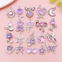 20Pcs Assorted Charms Rhinestone Pearl Moon Star Heart Owl Shell Alloy Pendants For DIY Earrings Necklaces Bracelets Jewelry Making Accessories - Multicolor - View 14