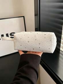 1pc Ins Style Star Print Makeup Bag, Portable Large Capacity Toiletry & Stationery Storage Bag, Multi-Color Star Print Polyester Material, Minimalist Casual Style, Suitable For All Seasons, Ideal For Teens And Adults, Travel School Daily Bathroom Cosmetics Storage,Makeup Organizer,Room Decor - Multicolor - View 15