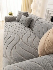 1 Stück Herbst/Winter Plüsch verdickter warmer bequemer Sofasitzbezug, Raumdekoration moderner minimalistischer rutschfester Sofakissenbezug, maschinenwaschbar handwaschbar Sofabezugstoff, frische Mode weich nicht verblassend nicht abwerfend Schlafzimmerdekoration haustierfreundlicher Schutzbezug, verstellbarer Ecksofa-Bezug geeignet für Schlafzimmer, Büro, Wohnzimmer Kombinationsmöbel, L-förmiges Sofa und 1234-Sitzer Sofa - Hellgrau - Übersicht 6