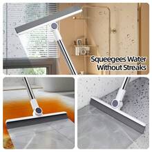 4‑In‑1 Broom And Dustpan Set With Floor Brush & Squeegee,180° Rotatable Broom Head,90° Folding Dustpan For Space‑Saving Storage,Multi‑Functional Cleaning Tools For Home Kitchen Bathroom Floor - A - View 8